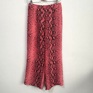 SuperDown Pink Python Print Crop Pants S Trendy Thin Zipper Party Barbiecore‎